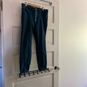 Pilcro Teal Corduroy Leggings Size 30
